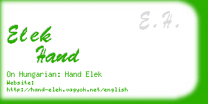 elek hand business card